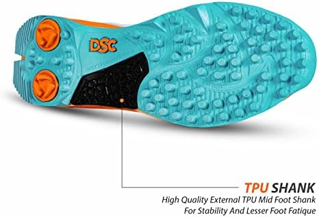 DSC Men's Beamer Cricket Shoes Size 5 UK (Fluro Orange-White) | Image 1