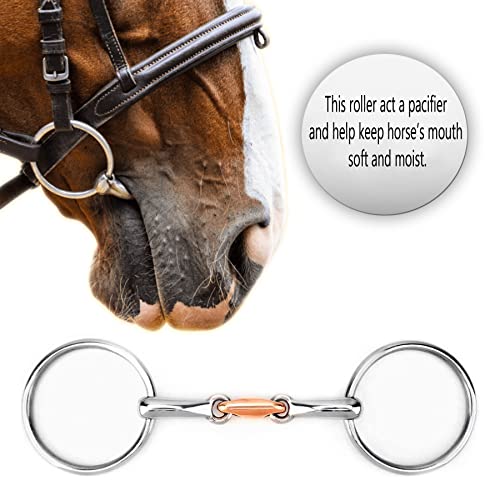 FR Loose Ring Snaffle,O Ring, English Happy Mouth Bit for Horses, silver, 6 inch
