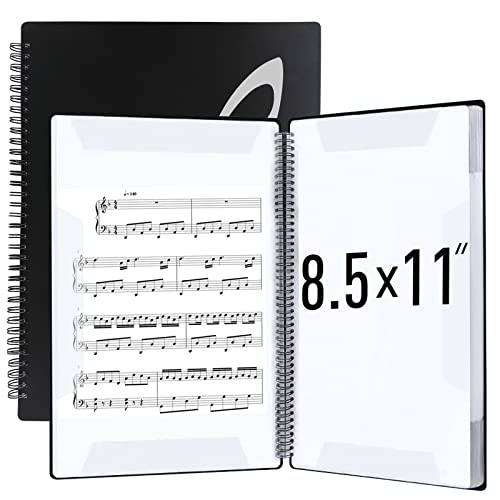 Velkpro Sheet Music Folder -20 Sleeves Display 40 Pages Music Binder Holder, Spiral Binder Organizer For Music Stand -Fits Letter Size 8.5 X 11 Inch For Music Stand, Drawing, Modifying Files Storing #TOP15
