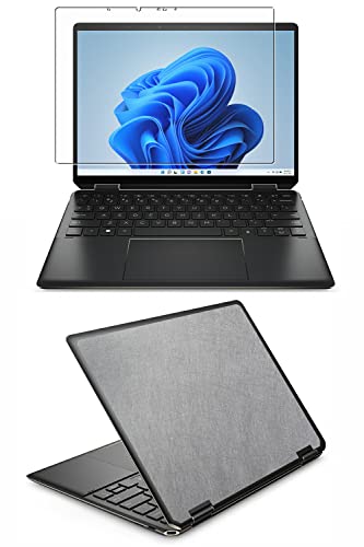 2点セット【画面+天板】ClearView HP Spectre x360 14-ef 14-ef0000 / 14-ef2000 2022/23年モデル対応 超撥水・抗菌・抗ウイルス+スキンシール 保護 フィルム 傷防止 日本製 [シルバー/ランダムライ