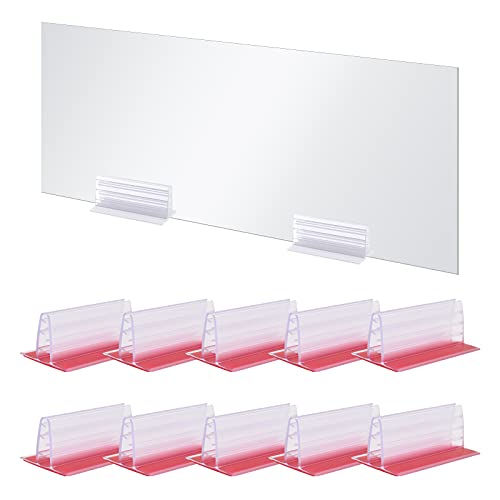 WANDIC Acryl-Plattenhalter 10 Stück robust selbstklebend Niesschutz Schild Halterung zur Befestigung von Acrylplatten und Platten