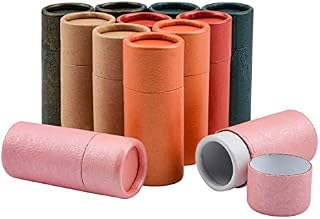 WANDIC Kraft Paperboard Tubes, 6Pcs Round Kraft Paper Containers for Tea Coffee Crafts Gift Packaging, Non-Push (100ml), Natural Color