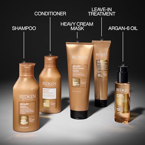 redken all soft shampoo - moisturizes amp hydrates dry hair softens amp adds shine with argan oil safe for color-treated hair