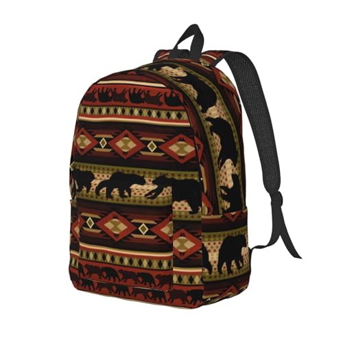 Sac à dos universitaire avec compartiment ordinateur et motif ours - 2