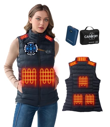 Image of 7.4V Heated Vest for Women with 12000mAh Battery Pack Included, Lightweight Warm Heating Jacket, Light Out Design
