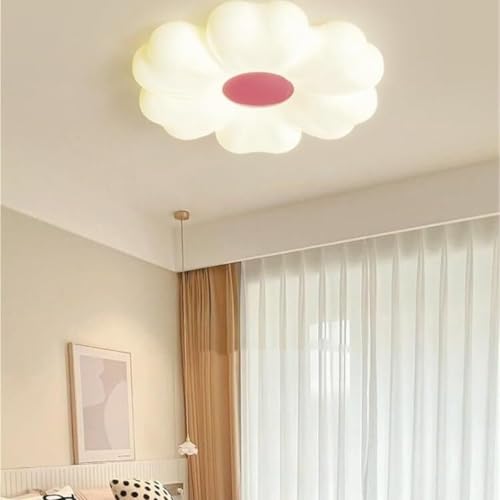 Plafonnier LED floral à intensité variable avec diffuseur blanc laiteux jaune moderne - 4