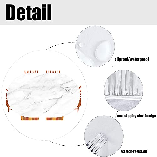 Esfvrg Marble Oval Fitted Tablecloth, Marble Texture, For Kitchen Dining, Party, Holiday, Christmas, Buffet, Fits 48" X 72" Table #TOP3