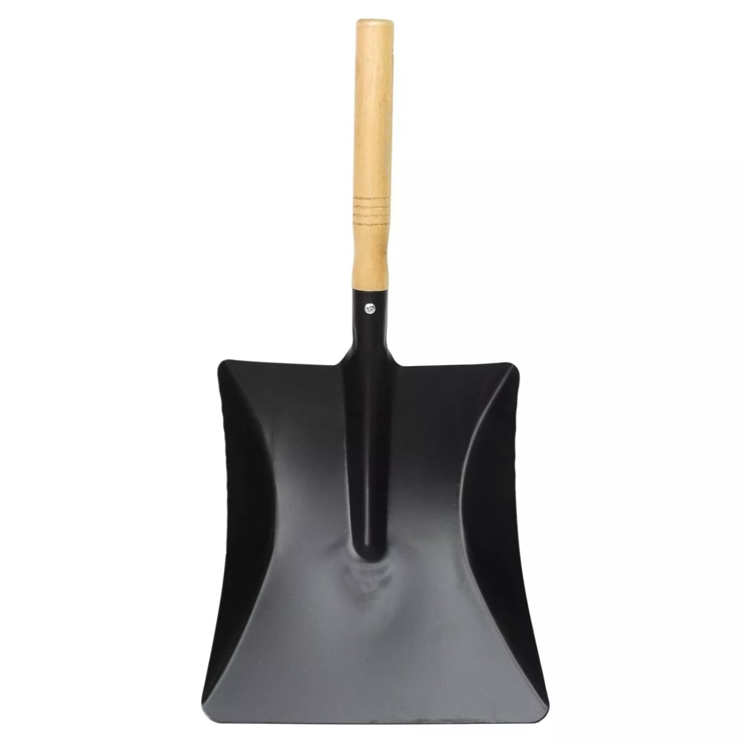 Garden Mile Black Strong Large Metal Dustpan With Wooden Handle 8 Inch-Wide Metal Coal Shovel Gardening Fire Dust Ash Pan Large Coal Scoop Outdoor Dust Pan Garden Scoop Fireplace Snow Shoveling Yard Work