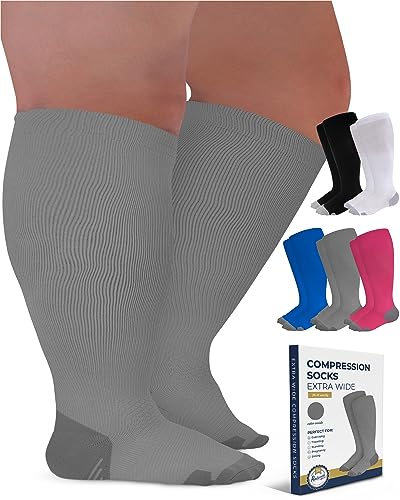 Pembrook Plus Size Compression Socks Wide Calf  - Up To 6Xl | 20-30 Mmhg Wide Calf Compression Socks For Women Plus Size | Extra Wide Calf Compression Socks Women #TOP3