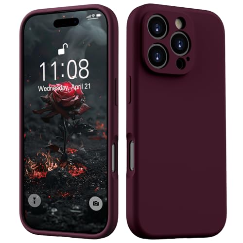 HGH Flüssig Silikon Hülle für iPhone 16 Pro, Handyhülle für iPhone 16 Pro Hülle, 3-Schicht-Struktur FallSchutz Case mit ...