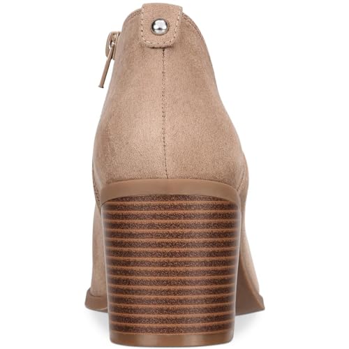 Style & Co. Womens Felaa Faux Suede Z Ankle Boots Taupe 7.5 Medium (B,M)3