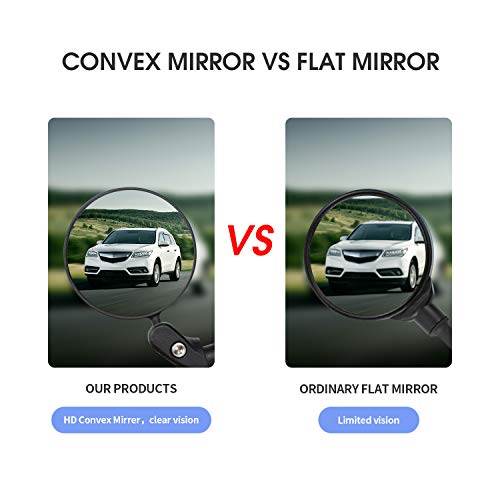 Mempedont bike mirror, bicycle riding rearview mirror, HD safety rearview mirror, convex mirror with adjustable handlebar installation, suitable for mountain road bikes - Thumbnail 7