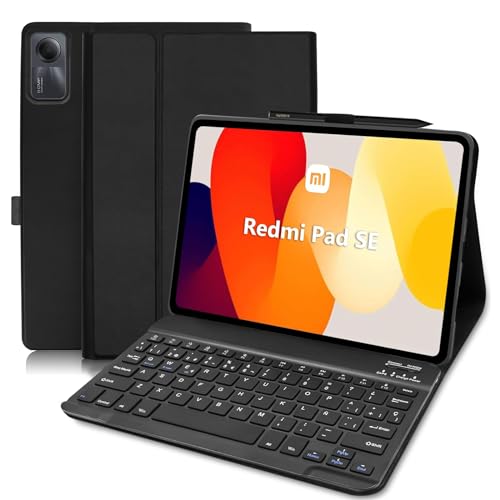 COEZFE Funda con Teclado para Xiaomi Redmi Pad SE 11”, Español Ñ Teclado Bluetooth Magnético...