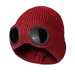 TAGVO Gorro de Punto de Invierno Cálido, Forro Pol...: 【Material premium】 Este gorro holgado está hecho de tejido acrílico duradero y cómodo forro polar, suave y liviano, que se cierra a la piel. El forro polar es lo suficientemente grueso y resiste el viento frío de manera efectiva, brinda calor adicion...