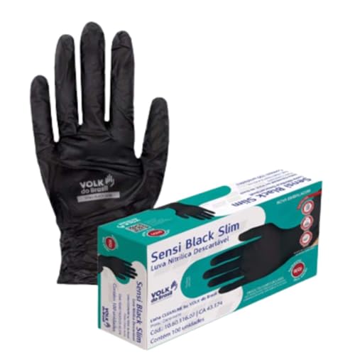 Comprenet Luva Procedimento Nitrílico M Preto Volk Com 50 Unidades