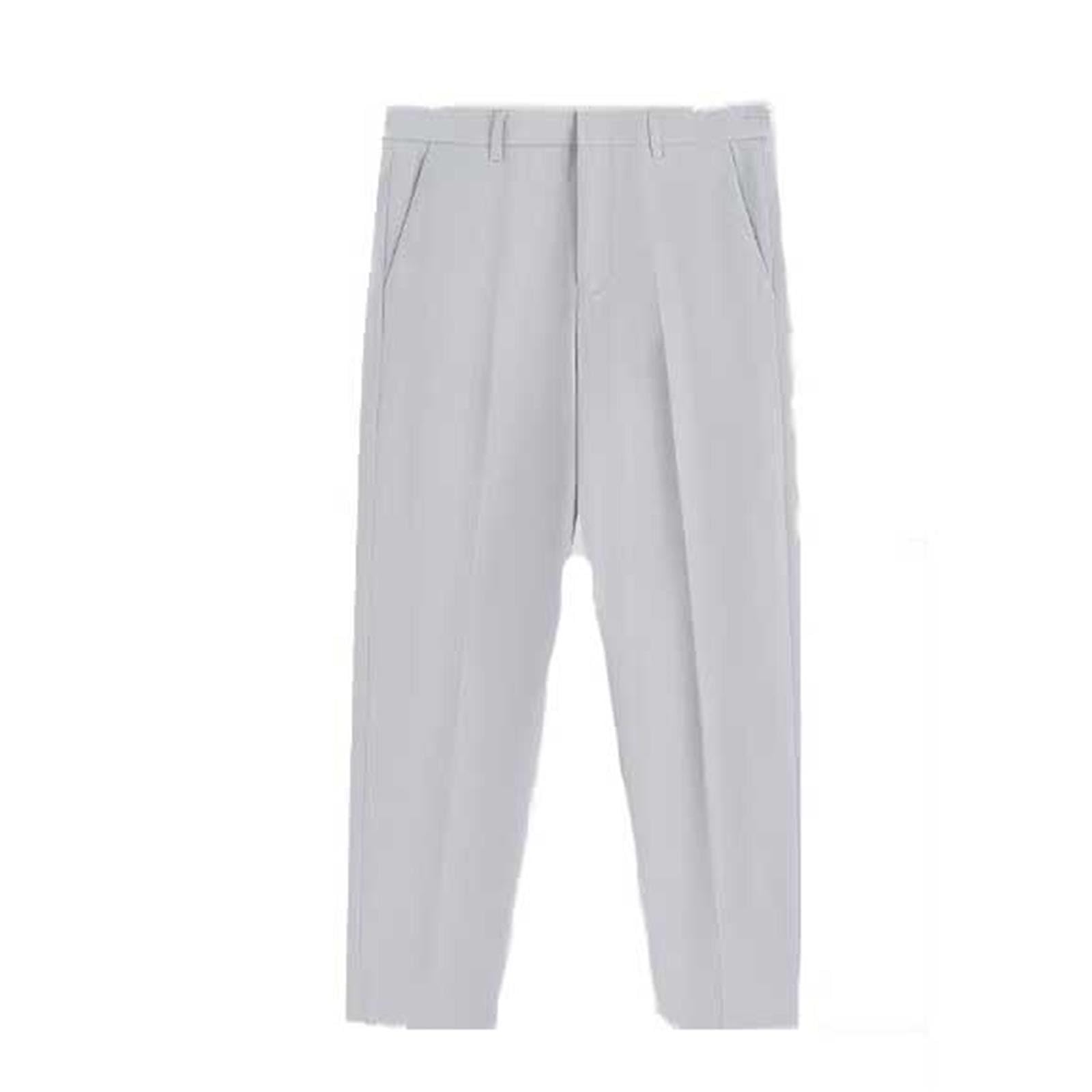 Mens Dress Slacks Casual Expandable Front Waist Trousers Lightweight Slim Fit Stretch Pants with Pockets