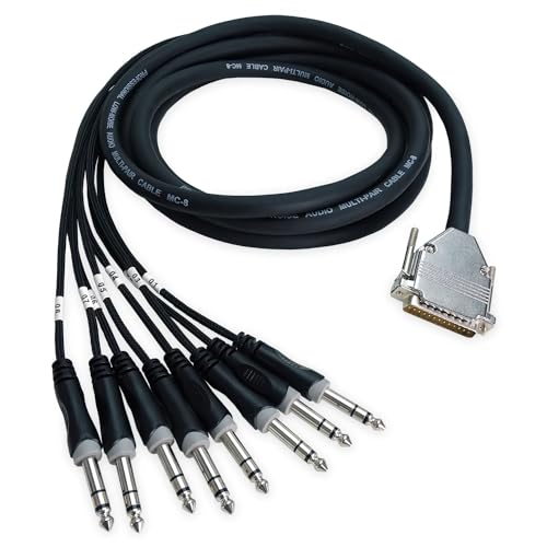 keepdrum sna56-8 Multicore-Kabel Snake Sub-D DB-25 zu 8x 6,35mm TRS-Klinke Kabelpeitsche 3m
