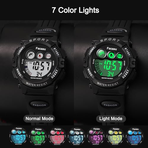 Image of Kids Watch Digital for Boys-Waterproof Kids Sports Watch with Light, Alarm&Snooze,Stopwatch Military Design Silicone Band Gift for Birthdays,Christmas Outdoor Activities(8+ Years)