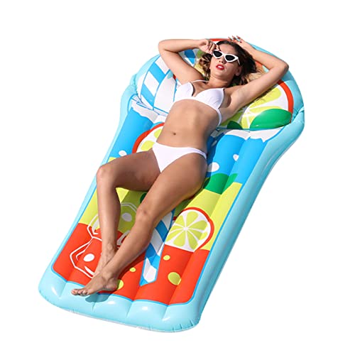 KERRT Inflatable Pool Float Adult Size,72" X 39" X-Large Pool Lounger Raft,Tanning Pool Suntan Tub Multi-Purpose Swimming Pool Floats for Pool Party, Yard ,Summer Beach