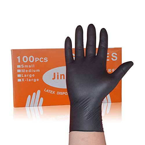 Preisvergleich Produktbild BDWY Einweghandschuhe aus schwarzem Nitril, antistatische Gummihandschuhe aus Latexnitril, rutschfest, verschleißfest