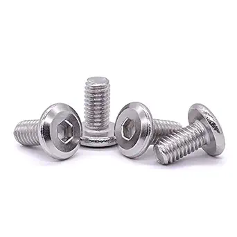 M6 x 10mm (Pack of 30) Flat Head Hex Socket Cap Screws Bolts, 304 Stainless Steel 18-8, Countersunk Connector Screws for Furniture Baby Bed Chairs, Bright Finish, Full Thread, 1.0mm Pitch