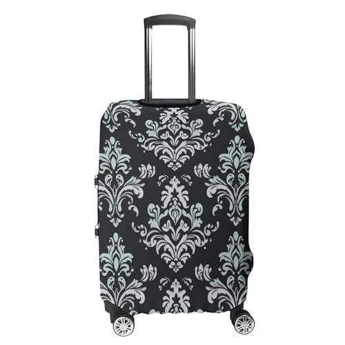 Damask Pattern Luggage Cover, Washable Elastic Suitcase Cover Protector Fit 18-32 Inch Luggage4