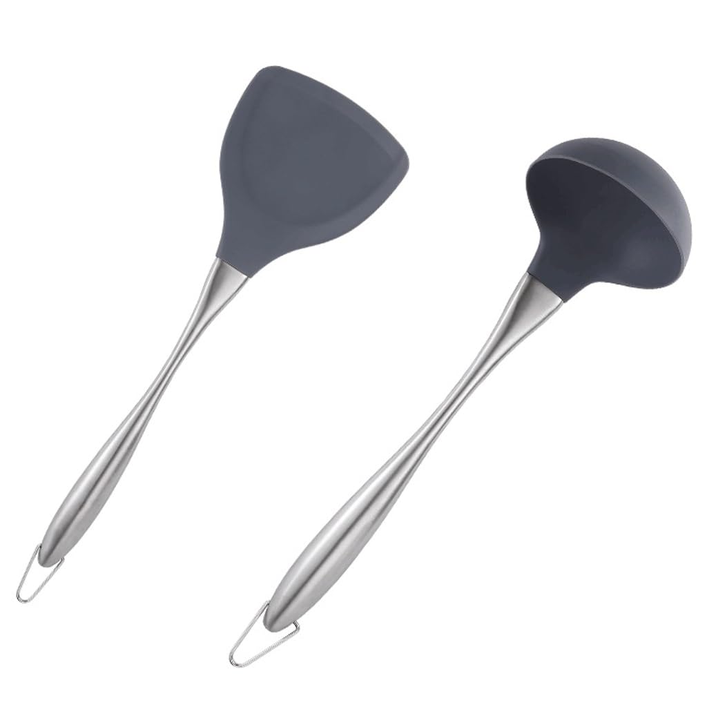 Espátula con cabeza de silicona, cuchara for sopa, utensilios de cocina for el hogar, pala for freír, colador, accesorios de cocina
