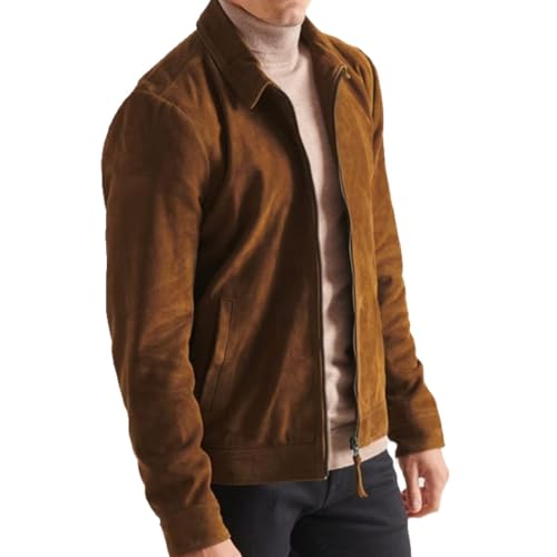 Image of LEATHER JACKET FOR MEN SUEDE.