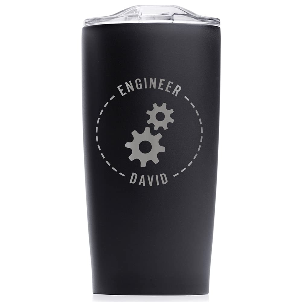 Lifetime Creations Engraved Personalized Engineer Tumbler with Lid 20 oz (Black) - Engineering Gift for Electrical, Mechanical, Chemical, Aerospace, Big Data Engineer, Engineering Coffee Travel Mug