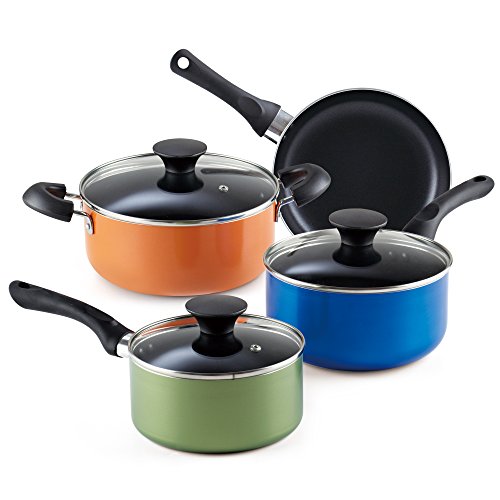 Cook N Home 7-Piece Nonstick Cookware Starter Set, Multicolor