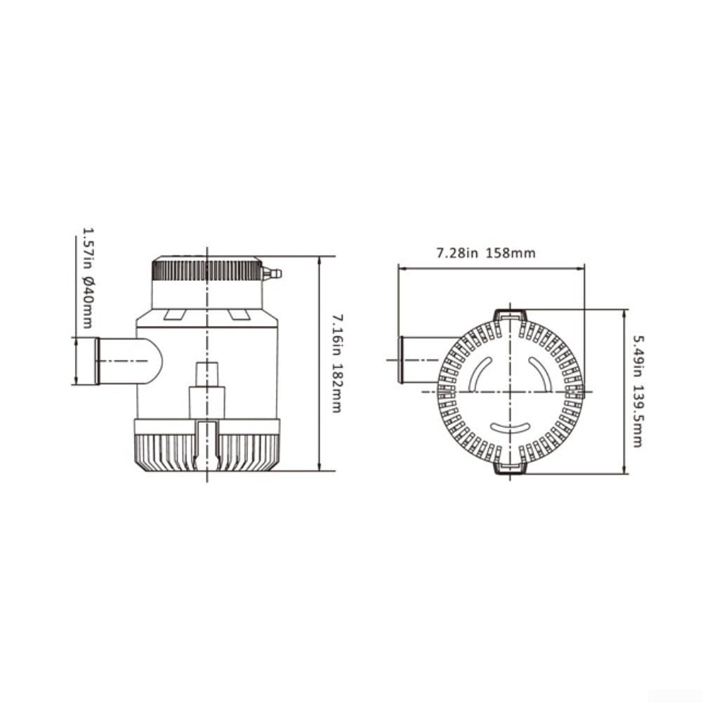 Pompa di Sentina 3700GPH 12V/24V DC per Barche | Flusso 3700GPH, voltaggio 12V/24V, rimozione acqua rapida, ideale per sentine grandi(G3700-80-24(24V))