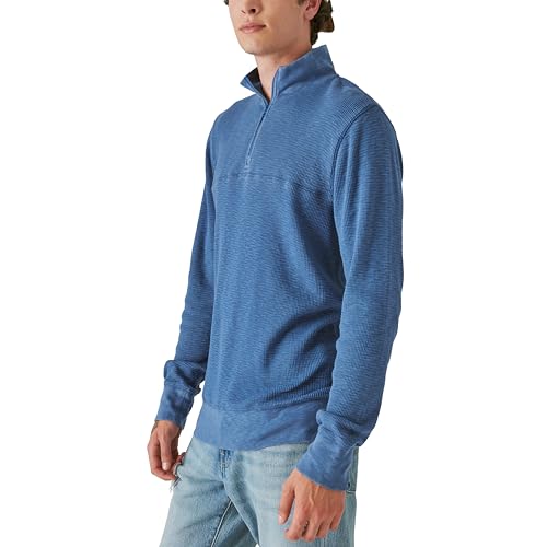 Lucky Brand Men's Garment Dye Thermal Mock Half Zip4