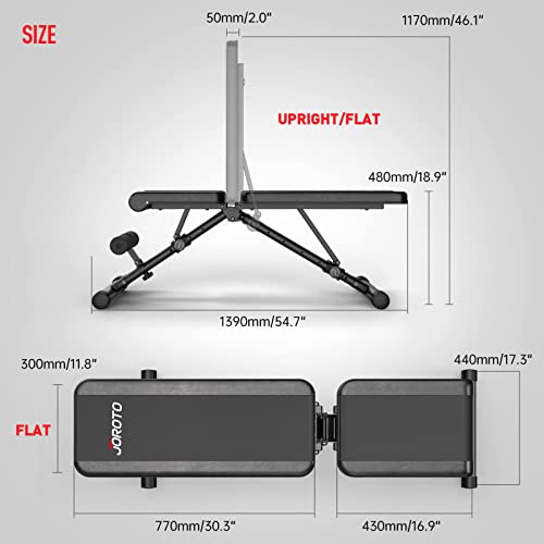 Joroto Md35 Adjustable Weight Bench - Foldable 700 Pounds Load Strength Training Benches For Full Body Workout Bench Press ( With Fast Auto-Lock Adjustments ) #TOP6