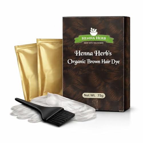 Image of Henna Herb Herbal Hair Colour Dark Brown | Ammonia Free Natural Hair Dye | 100% Grey Coverage | Organic & Chemical Free Hair Colour Brown for Men & Women | Long Lasting Brown Hair Dye