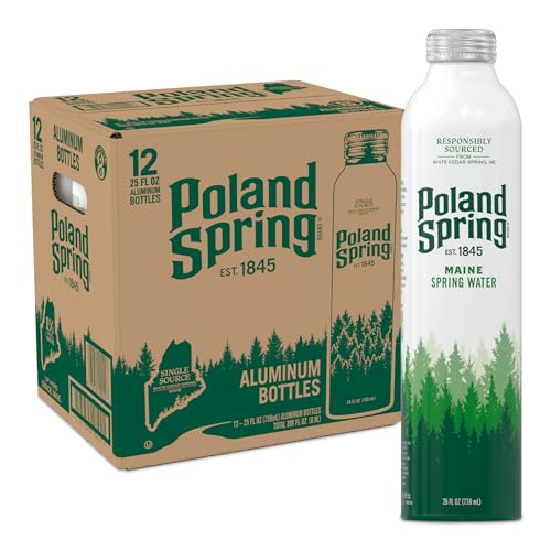 Poland Spring Maine Spring Water Aluminum Bottle – Crisp, Still Bottled Water with Naturally...