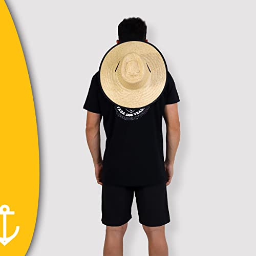 Chapéu de Palha Nacional Viés Preto Masculino Feminino Surf de Praia Saida Sol Verão Moda Piscina Un