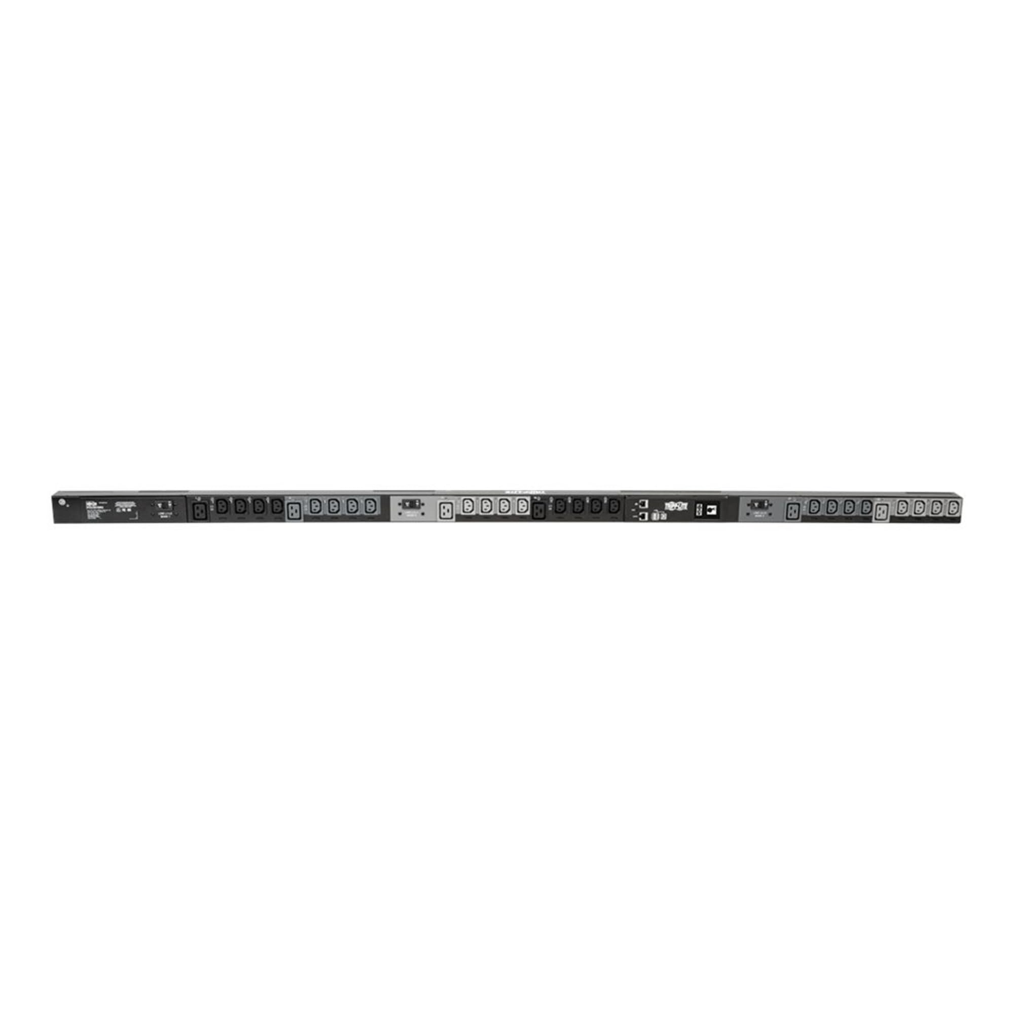 Tripp Lite 14.5kW 3-Phase Switched PDU, LX Interface, 200/208/240V Outlets (24 C13/6 C19), LCD, Hubbell CS8365C, 1.8m/6