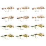 Hand Tied Trout Flies for Fly Fishing – Expertly crafted for realistic appearance and lasting durability. Proven Mayfly and Caddis Imitation – The natural body and texture attract trout in all conditions. Weighted Bead Head Design – Sinks quickly and...