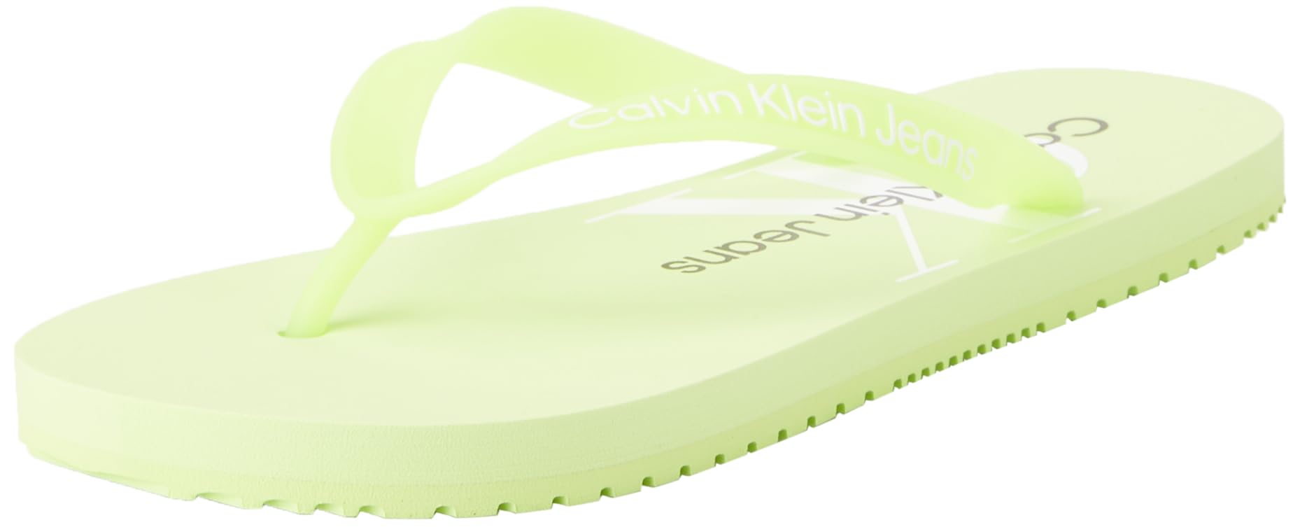 Calvin Klein Jeans Chanclas para Mujer Beach Sandal Sandalias, Amarillo (Lime Sorbet/Bright White), 39