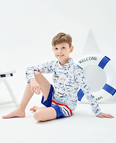 Swim Shirt For Kids Boys Long Sleeve Rash Guard Sun Shirts Quick Dry Basic Skin Bathing Suit For Casual Summer 3-4 Years #TOP1