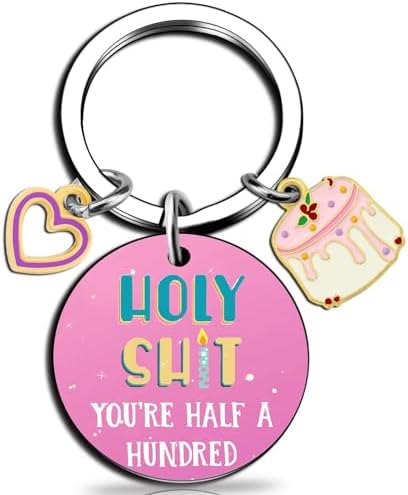 OEHEDOU 50th Birthday Gifts For Her Funny 50th Birthday Gifts For Women 50th Birthday Ideas Womens 50 Year Old Gifts Keychain