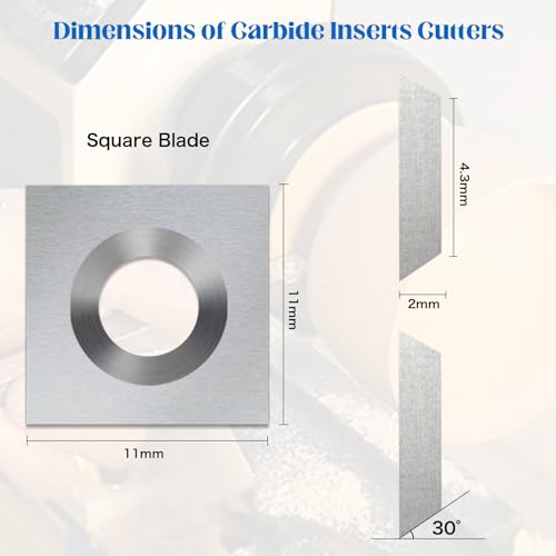 Forhandy 12 Stück Wendeschneidplatten Holz, Drechselwerkzeug Hartmetall, Wendeplatten Drechselzubehör (12)