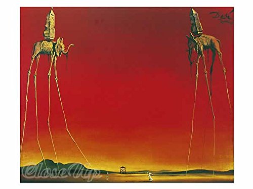 Poster Salvador Dali Les Elephants 60x80 cm reproduction affiche art