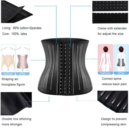 Image of ECOWALSON Waist Trainer for Women - 9 /25 Steel Bones & Additional Extender Cincher Corset for Hourglass body Shaper
