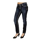 Angesagter 5-Pocket-Schnitt Cipo & Baxx Damen Jeans CBW-0231 dark blue Grösse 31W / 34L