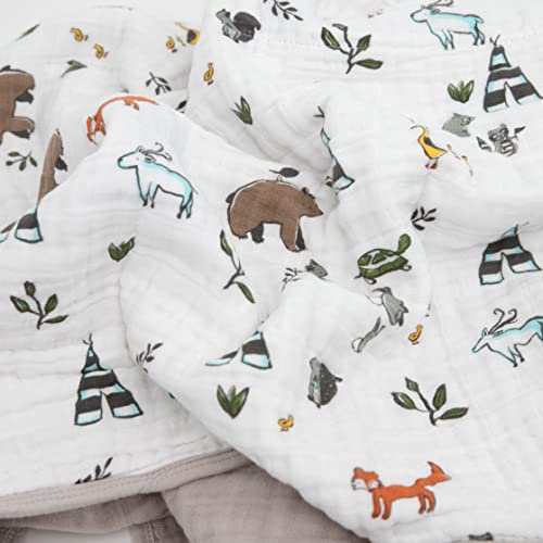 Image of Little Unicorn Muslin Quilt Blanket | 100% Cotton Soft Multi-Layered Muslin Fabric | Toddler & Baby Blanket | 47 inchx47 inch | for Nursery, Crib, Shower Gifts (Forest Friends)