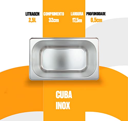 Cuba Gn Gastronômica Inox 1/3 X 65mm P/Rechaud Buffet Inox
