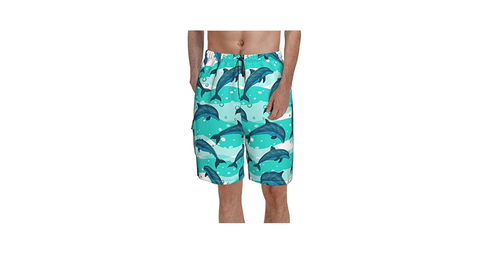 Amazon.co.jp: メンズ サーフパンツ 水着 海に浮かぶイルカの