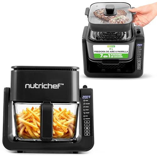 Nutrichef freidora de aire de 3.8L y grill
