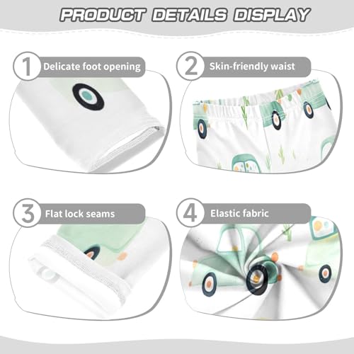 Bolaz Toddler Girls Leggings Printed Yoga Pants Leggings Blue Yellow Vehicle for Kids3